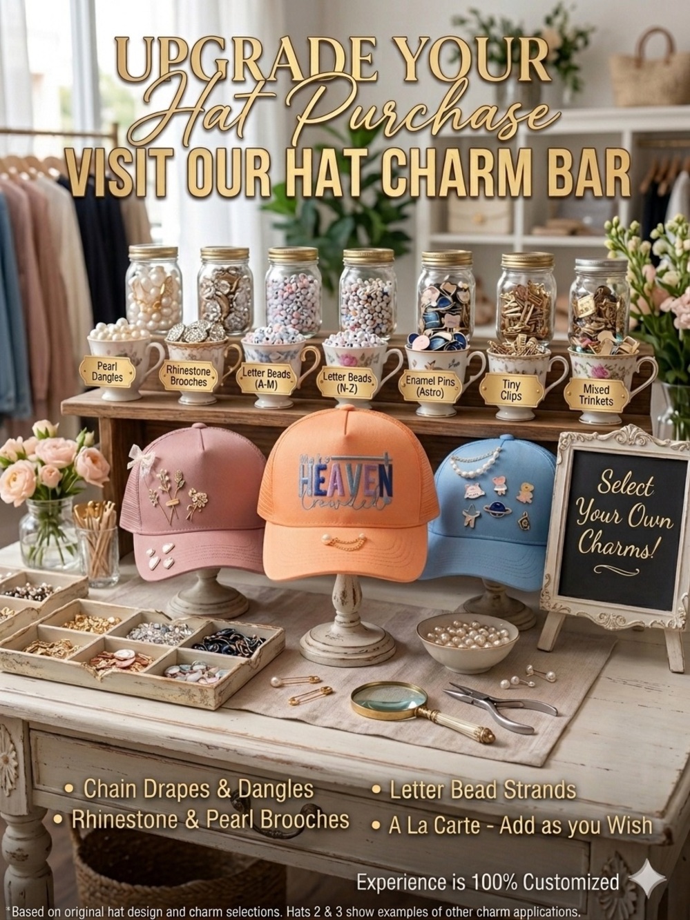 Charm Bar Add on for Trucker Hats
